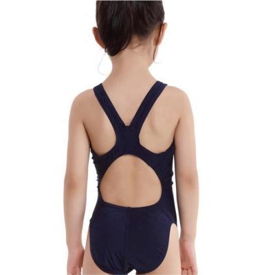 China Removable Padded 2022 Solid Color Swimsuit U Neck Kids Swimwear Girl Children One Piece High Quality Casual Deep Swimwear Cute Solid Color Children's Bath for sale