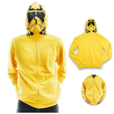 China Custom high quality anti-shrink logo embroidery white hoodie cotton full face zip up hoodie for men for sale