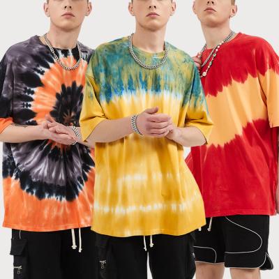 China Custom Unisex Anti-Wrinkle Streetwear Tee Printing Tie Dye Shorts Sleeve Men's T-Shirts for sale