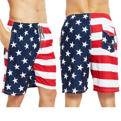 China 2021 Anti-wrinkle men's beach wear beach shorts printed sports shorts two layers men's nylon shorts for sale