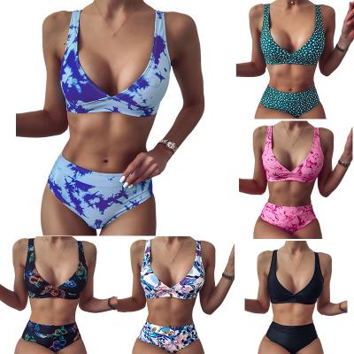 China Lovely Swimwear Bikini Beach Wear Removable Padded Printed One Piece Swimsuits For Women 2021 for sale