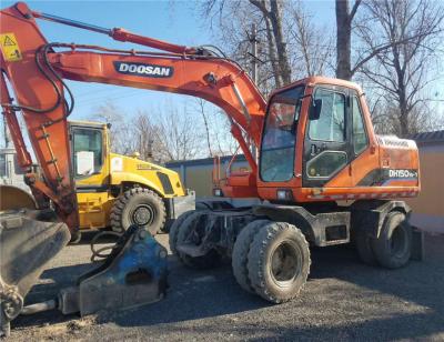 China secondhand condition15t wheel excavator  DH150W-7 wheel excavator/secondhand doosan wheel excavator 130-5 tyre excavator for sale