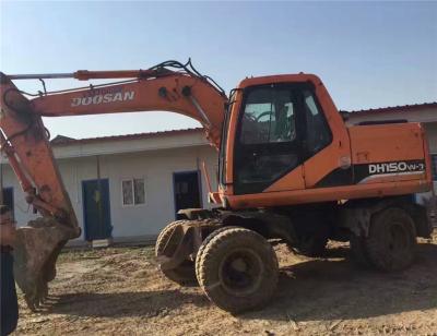 China secondhand doosan dh150wd wheel excavator/original dh130wd tyre machine for sal/korea condition for sale