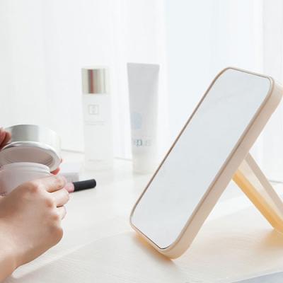 China 2021 new lighted makeup square folding mirror with various colors,small mirror china wind folding mirrorr wholesale for sale