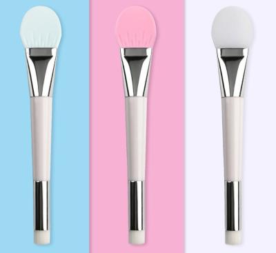 China Factory Double Headed Face Mask Makeup Brush Beauty Tool One Piece Portable Silicone Double Headed Soft Facial Hair Mask Brush for sale