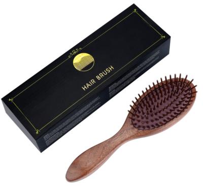 China Home Wooden Black Walnut Comb Sandalwood Massage Hair With Cushion Airbag Comb Gift Box Packing High Quality for sale