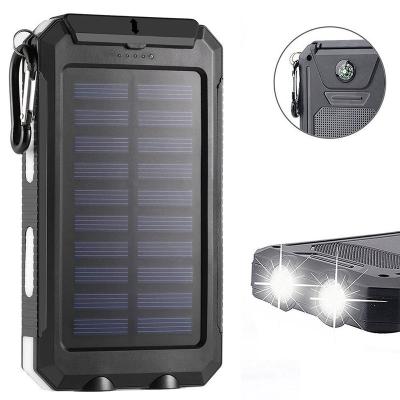 China Portable 20000mah Fast Waterproof Solar Charger Solar Power Support Charging 10000mah Power Bank For Cell for sale