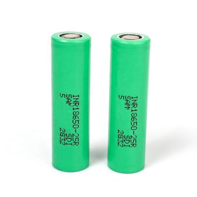 China Toys for Samsung 18650 rechargeable battery 3.7v 25R 2500mah 18650 lithium ion batteries for electric car for sale