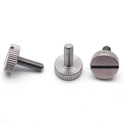 China Professional OEM Service Custom Stainless Steel Machining CNC Precision Turning Parts Flat Head Knurled Slotted Thumb Screws for sale