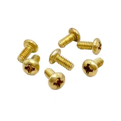 China Brass Full Thread Pan Head Screw Pure Copper Phillips Cross Machine Screw for sale