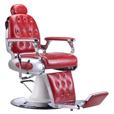 China Comfortable Wholesale Chair Salon Rubber Hair, Leather Barber Chair Red for sale