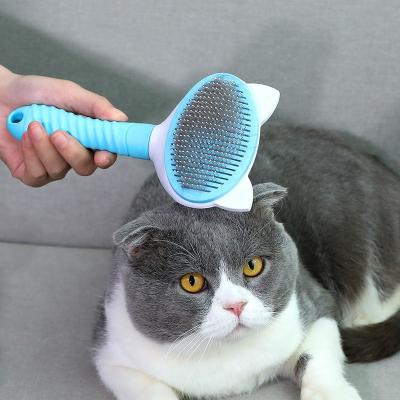 China Sustainable Pet Cleaning Grooming Stainless Steel Comb Shedding Cat Dog Comb Brush Cat Hair Remover for sale