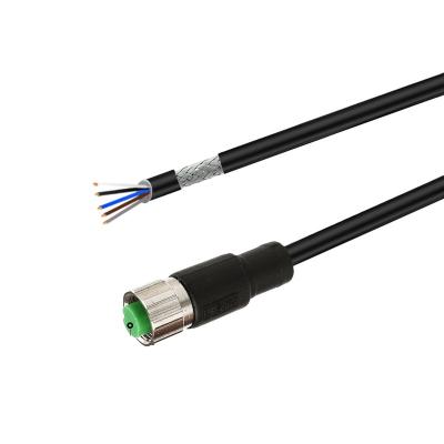 China Industrial and Automotive Waterproof IP67 M12 A Coding Shielded 5 Pin Female Circular Sensor Connector with 3M PVC cable and wire harness. for sale