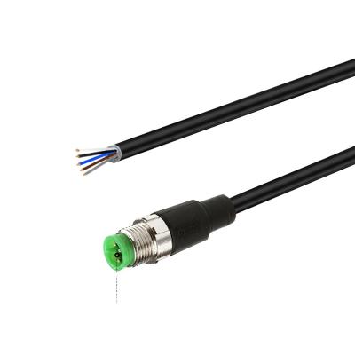 China IP67 M12 A-coding industrial waterproof industrial and auomative 5 pin male to female sensor connector with 5 meters of PUR cable. for sale