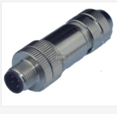 China Manufactured industrial automotive sensor field-wireable shielded M12 straight male 5pin metal bus protocol connectors. for sale