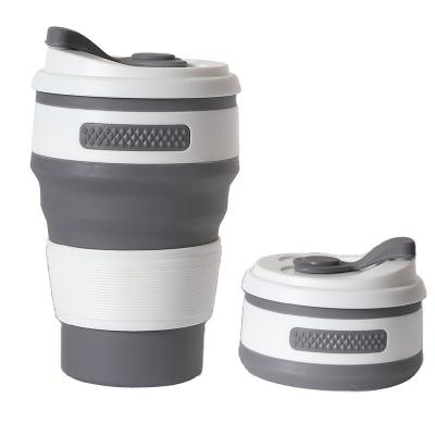 China 2023 Modern Food Grade 350ml Eco-friendly Silicone Collapsible Travel Mug With Lid for sale