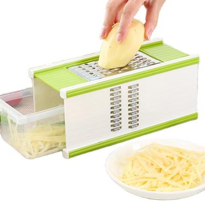 China High Quality Viable 5 in 1 Multifunctional Manual Dicer Vegetable Cutter Julienne Spiral Chopper for Fruit Onion Potato for sale