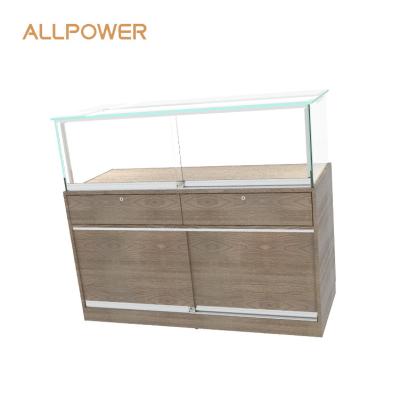 China Customized Modern Free Standing Jewelery Shop Counter Jewelery Showcase Tempered Glass Jewelry Display Showcase for sale