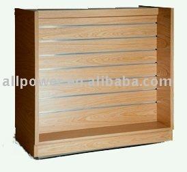 China Display Slatwall Display Stand, MDF With Veneer, Aluminum Inserts for sale