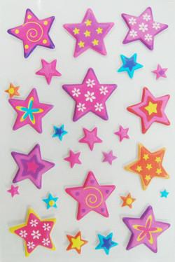 China Eco Friendly Foam Star Stickers , PVC + PET Self Adhesive Foam Stickers for sale