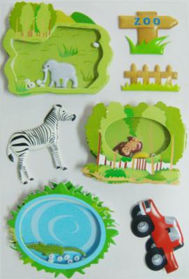 China Decor Opnieuw te gebruiken 3D Gezwollen Stickers, de Dierentuinstijl Handcrafts van Schudbekerstickers Te koop