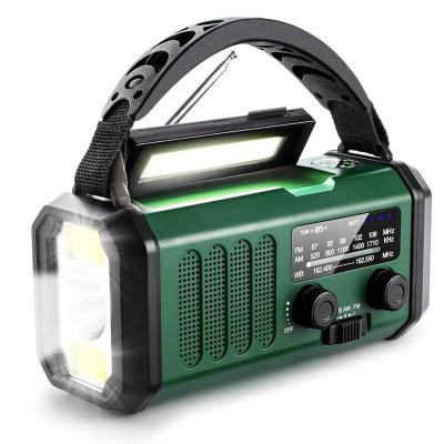 China PORTABLE Outdoor Solar Rechargeable Emergency Hand Crank Powered radio with 10000mAh power bank for sale