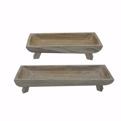 China Traditional Wholesale Handmade Rustic Wooden Serving Tray with Legs for Wedding in Tea and Leisure Time for sale