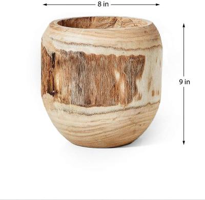 China Minimalist Arts And Crafts Supplies Floral Paulownia Wood Dry Decorative Large Pot for sale