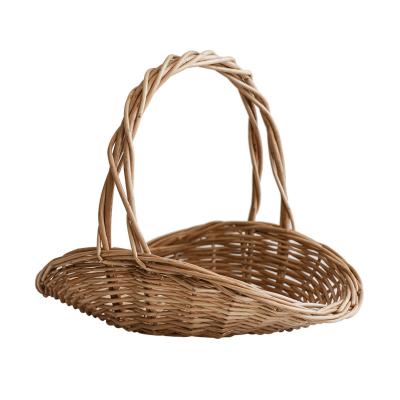 China China flower basket grass rattan willow flower basket weaving pastoral hand weaving flower arrangement multi meat creative wal for sale