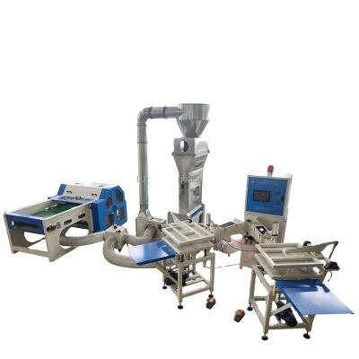 China Semi automatic polyester fiber pillow stuffing cushion filling machine pet mat making plant with weight control CE certification for sale