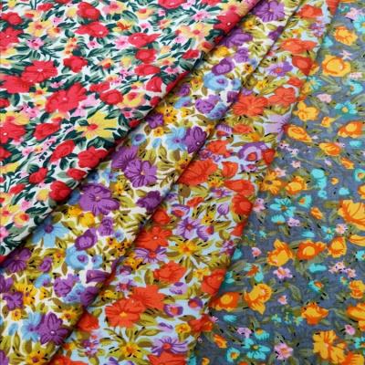 China HuaZu Textile Wholesale Shrink-Resistant 100% Cotton Woven Poplin Printed Fabric For Women Dress for sale