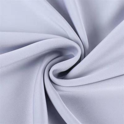 China Good Memory HuaZu Textile Wholesale 100% Polyester Elastic D2026# Dyed Woven Fabric For Dress Shirt for sale