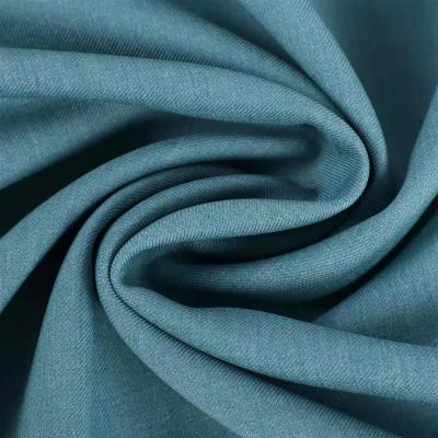 China Wholesale Memory HuaZu Textile Polyester Spandex 2039# Dyed Woven Twill Fabric For Suits Wind Coat Women Dress for sale