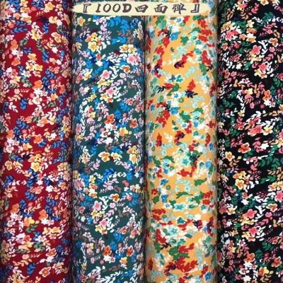 China New Arrival 100D 4way Polyester Shrink-Resistant Stretch Printed Fabric For Dress for sale