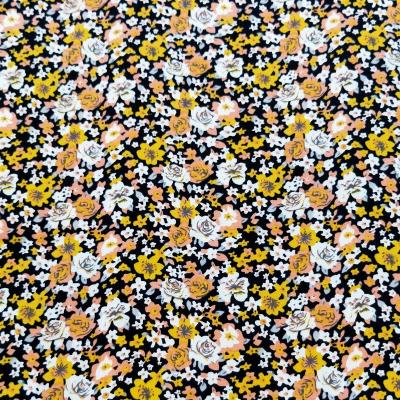 China HuaZu Textile Hot Sale Flower Design Printing 45S Rayon Poplin Fabric Stretch Viscose For Dress for sale