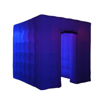 China Oxford cloth or PVC inflatable advertising LED cube tent, inflatable photo booth tent with LED lighting for sale