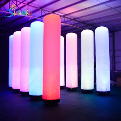 China Oxford cloth inflatable advertising column with LED light, LED inflatable tube for decoration for sale