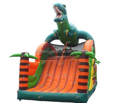 China Sunway PVC Giant Inflatable Dinosaur Inflatable Dry Slide for sale