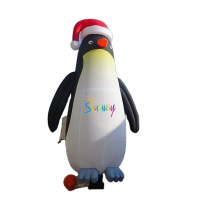 China 420D Nylon Lovely Giant Penguin Outdoor Decorative Inflatable Air Dancer Model For Advertising for sale