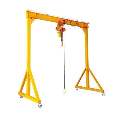 China Warehouse Used Lifting Gantry Crane 500kg 1T 2T 3T 5T ​​Mini Mobile Adjustable Height Boat Aluminum Gantry Crane for sale