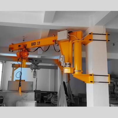 China Jib Crane 250/500kg 0.25t 0.5t 1t 2t 1/2/3/5/10 Ton Workshop Slewing Wall Mounted Small Arm Pillar Cantilever Swivel Jib Crane For Sale for sale