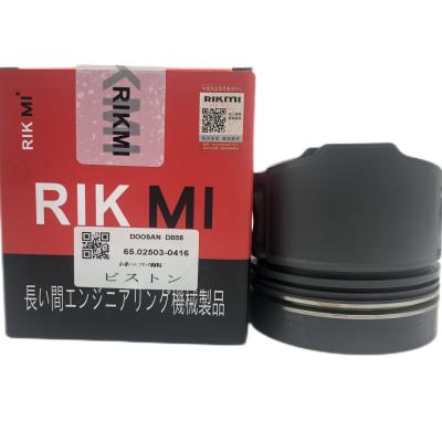 China RIKMI factory quality DB58 piston for Doosan diesel engine machinery engine parts engine repair kit factory direct 65.02503-0416 for sale