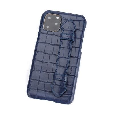 China Anti-drop For iPhone 13 Pro Leather Case , Crocodile Texture Painting Edge Custom Genuine Leather Premium Leather Goods for sale