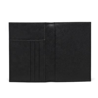 China 100% Customized Eco-friendly Leather RFID Passport Holder Covers Minimalist Saffiano Leather Credit Card Holder Wallet for sale