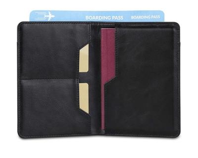 China Custom Leather Travel Front Card Holder Fashion RFID Passport Holder Bifold Wallet for sale