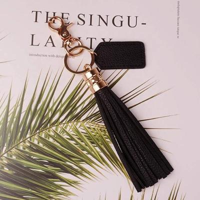 China Handbag Accessories Leather Key Chain Ring Holder Retro Jewelry Tassel Women Key Chain Bag Alloy Car Pendant Decorations for sale