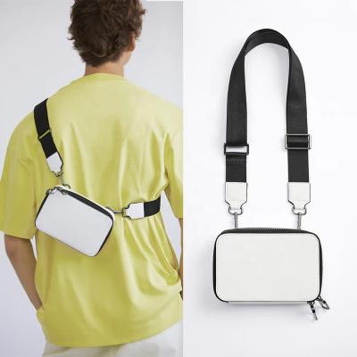 China Leather Cross - Custom Logo Saffinao Leather White Men's Mini Crossbody Sling Pack Shoulder Bag For Men Messenger Bag For Men for sale