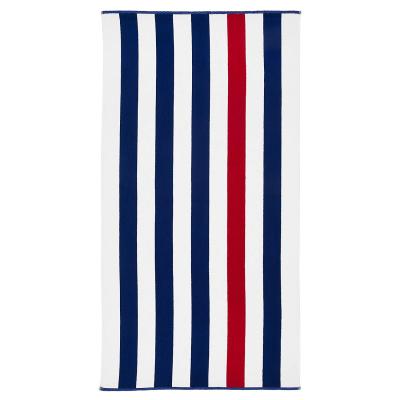 China Luxury QUICK DRY Pool Sun Lounger Yarn Dyed Terry Stripe Custom Cotton Beach Towel 100% Oversized Wholesale for sale