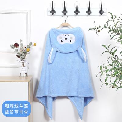 China Wholesale Viable Thick Coral Fleece 70x140cm 100% China Factory Cartoon Polyester Bathing Soft Baby Hooded Towel for sale