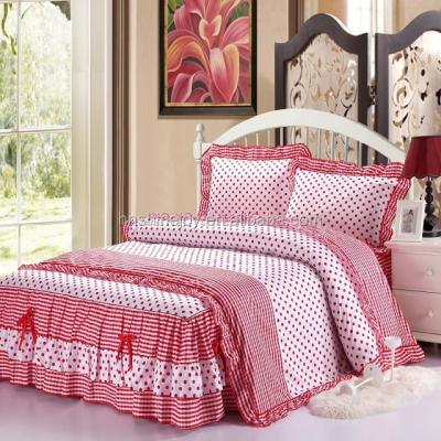 China Disposable 4pcs Korean King Size Bed Linen Bedding Sets Lace Up Sheet Set for sale